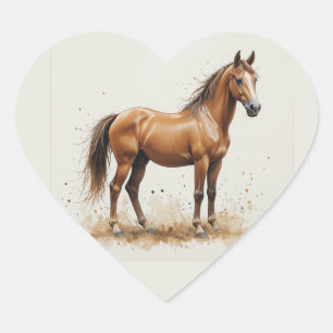Liefde Mooie Quarter Horse Dier Kunst Hart Sticker