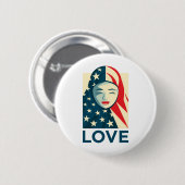 Liefde | Moslimvluchtelingen Ronde Button 5,7 Cm (Voorkant /achterkant)