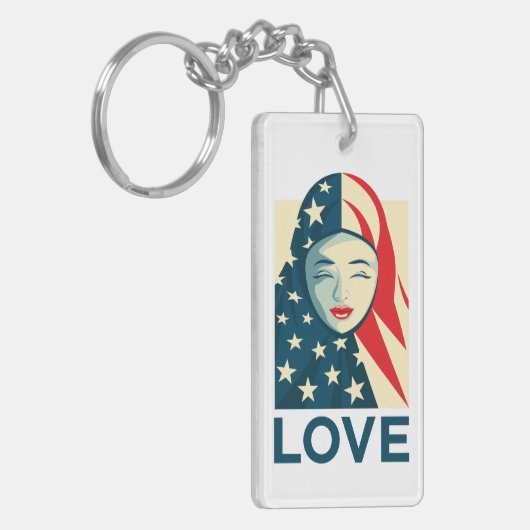 Liefde | Moslimvluchtelingen Sleutelhanger (Voorkant Links)