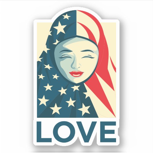 Liefde | Moslimvluchtelingen Sticker (Voorkant)
