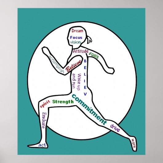 Liefde Motivatie woorden voor Runners Poster (Voorkant)