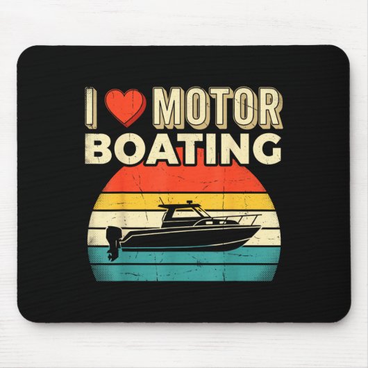 Liefde motorboot boot kapitein ponton meer muismat (Voorkant)