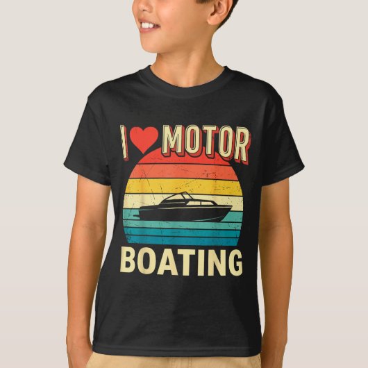 Liefde motorboot bootkapitein ponton meer t-shirt (Voorkant)
