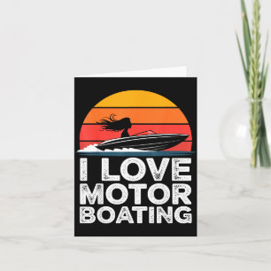 Liefde motorboot vintage zonsondergang speedboot kaart