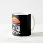 Liefde motorboot vintage zonsondergang speedboot koffiemok (Voorkant rechts)