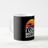 Liefde motorboot vintage zonsondergang speedboot koffiemok (Voorkant links)