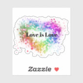 Liefde | mousserende kleurige regenbooghartslag sticker (Vel)