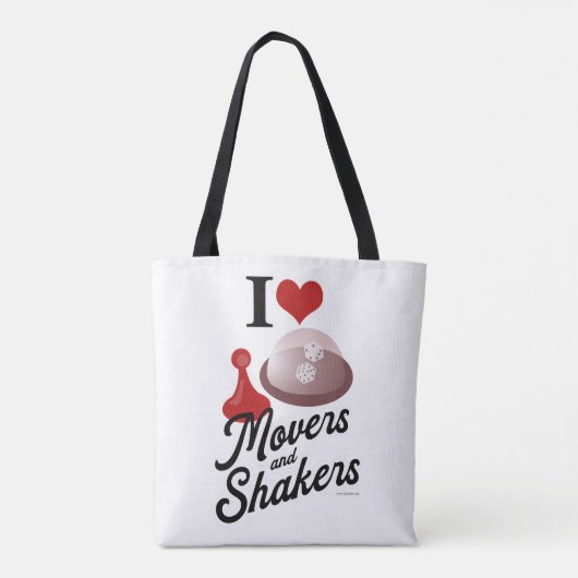 Liefde Movers en Shakers Cool Board Game Motto Tote Bag (Achterkant)