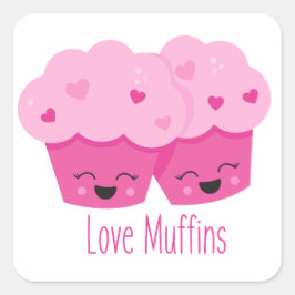 Liefde Muffins woord kunst leuke sticker