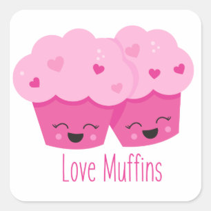 Liefde Muffins woord kunst leuke sticker