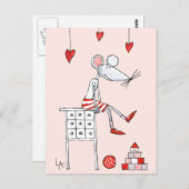 Liefde muis met hart briefkaart (Voorkant / Achterkant)
