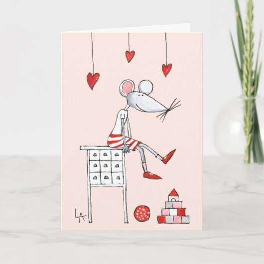 Liefde muis Valentijnsdag Feestdagen Kaart (Voorkant)
