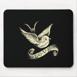 Liefde Mus Vintage Tattoo Ontwerp  Muismat