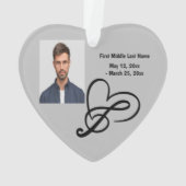 Liefde Musicians Muzikale Foto Aangepast Ornament (achterkant)