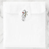 Liefde Muziek Clef Sculpture Ronde Sticker (Tas)