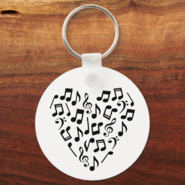 Liefde Muziek Hart van Muzieknoten Sleutelhanger