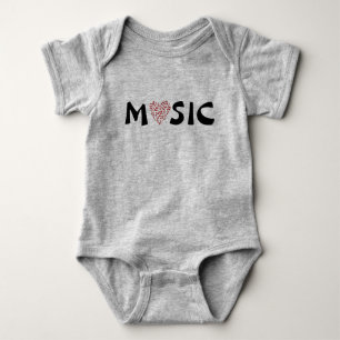 Liefde Muziek - Hart van Muzieknoten voor baby's Romper