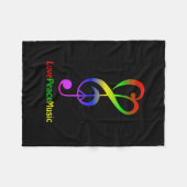 Liefde muziek hippie treble cleart fleece deken (Voorkant (Horizontaal))