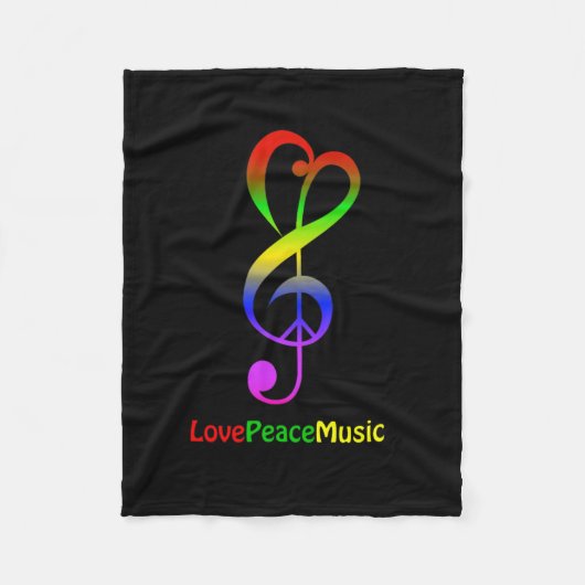 Liefde muziek hippie treble cleart fleece deken (Voorkant)