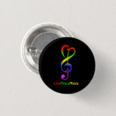 Liefde muziek hippie treble cleart ronde button 3,2 cm (Voorkant /achterkant)