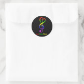 Liefde muziek hippie treble cleart ronde sticker (Tas)