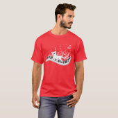 Liefde muziek kat spelen op piano muzikant v t-shirt (Voorkant volledig)