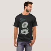 Liefde Muziek Old School Gramophone T-shirt (Voorkant volledig)