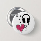 Liefde muziek ronde button 5,7 cm (Voorkant /achterkant)