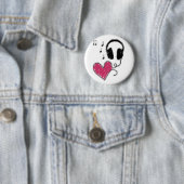 Liefde muziek ronde button 5,7 cm (In situ)