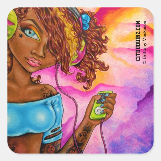 Liefde muziek van Brittany Mackason Vierkante Sticker (Voorkant)
