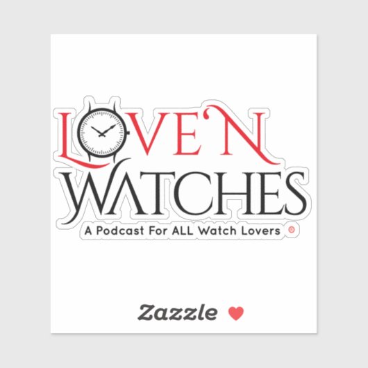 Liefde ‘N Watches VInyl 4" x 4" Vinyl Sticker (Vel)