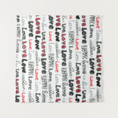 Liefde naadloos patroon. Liefde handschrift Wandkleed (Voorkant (horizontaal))