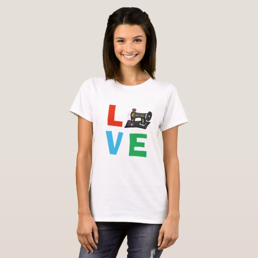 Liefde Naaien Graphic T-shirt (Voorkant volledig)