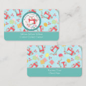 Liefde Naaien Schattige Blauw Visitekaartje (Voorkant / Achterkant)