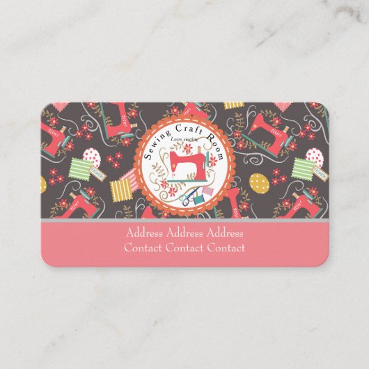 Liefde Naaien Schattige Bruin Visitekaartje (Voorkant)