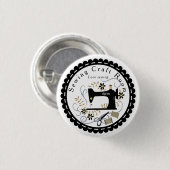 Liefde Naaien Zwart Wit Ronde Button 3,2 Cm (Voorkant /achterkant)