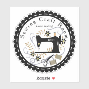 Liefde Naaien Zwart Wit Sticker
