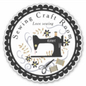 Liefde Naaien Zwart Wit Sticker (Voorkant)
