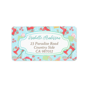 Liefde naaimachine blauw etiket