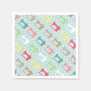 Liefde naaimachine blauw servet