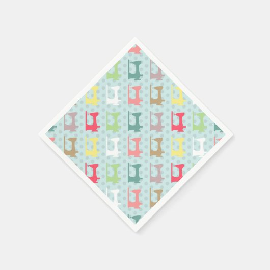 Liefde naaimachine blauw servet (Hoek)