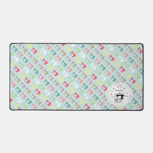 Liefde Naaimachine Blauwe Bureaumat (Voorkant)