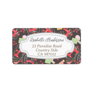 Liefde naaimachine bruin etiket