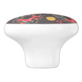 Liefde naaimachine bruin keramische knop (Zijkant)