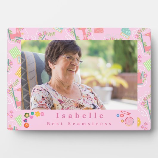 Liefde Naaimachine Foto Roze Fotoplaat (voorkant)
