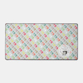 Liefde naaimachine grijs bureau mat (Voorkant)