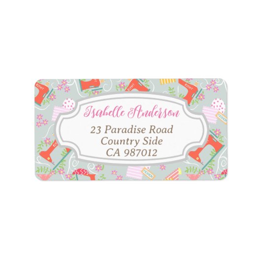 Liefde naaimachine grijs etiket (Voorkant)