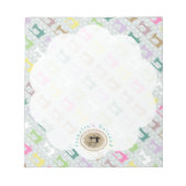 Liefde naaimachine grijs notitieblok (Voorkant)