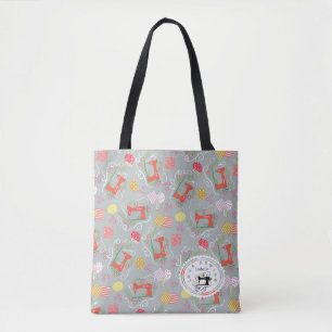 Liefde Naaimachine Grijs Tote Bag