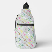Liefde Naaimachine Monogram Grijs Sling Bag (Voorkant)